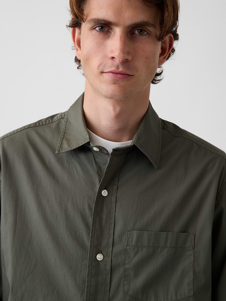 Image number 4 showing, Organic Cotton Poplin Relaxed Shirt