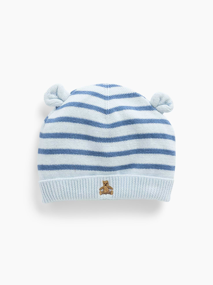 Image 1 de 2, Tricot de coton doux., Oreilles d’ours appliquées sur le dessus., Ourson Brannan brodé sur le bord côtelé., Produit #1181373