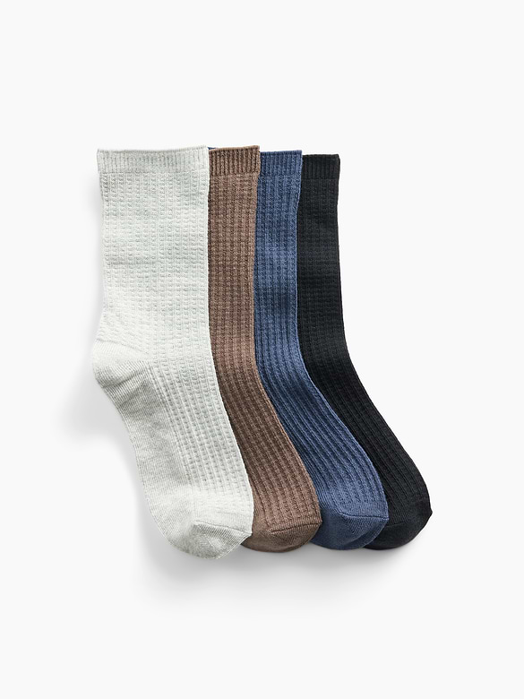 Kids Waffle Crew Socks (4-Pack)