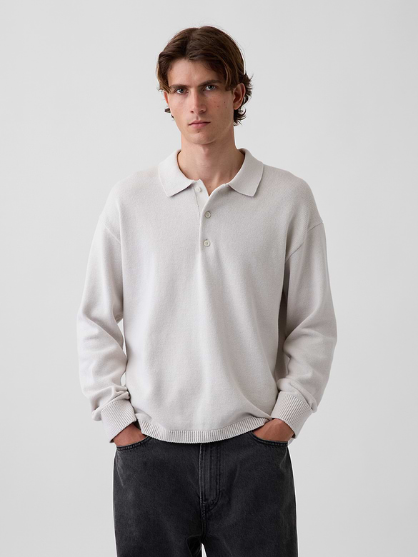 Relaxed Polo Sweater
