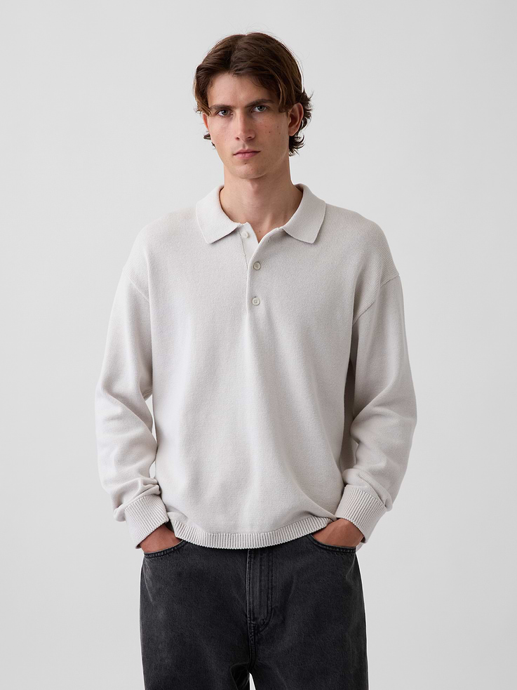 Image number 1 showing, Relaxed Polo Sweater