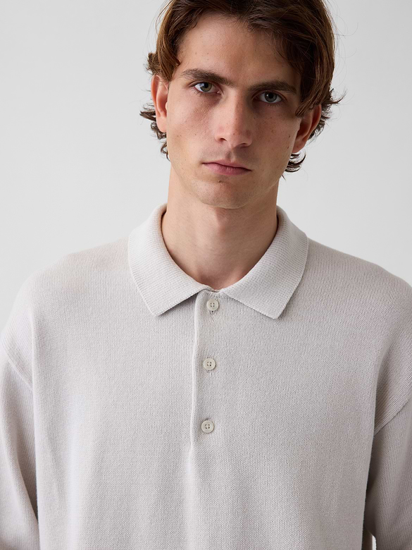 Relaxed Polo Sweater