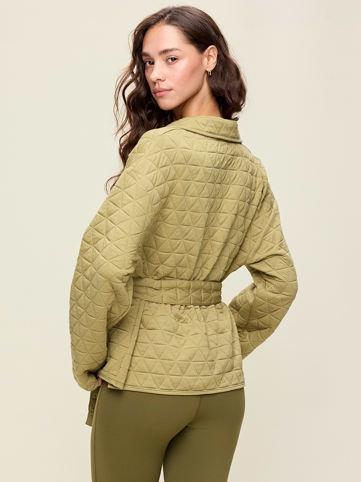 Image number 2 showing, Quilted Bounce Fleece Wrap-Front Jacket