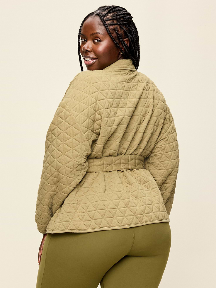 Image number 7 showing, Quilted Bounce Fleece Wrap-Front Jacket