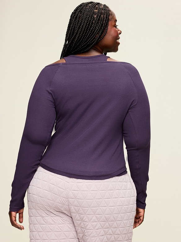CloudLite Ribbed Long-Sleeve Boatneck Top