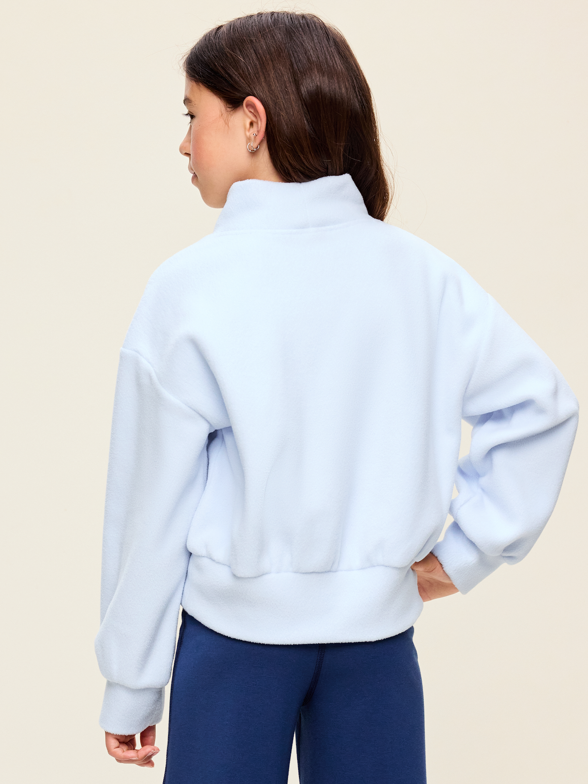 Image 2 of 2, Long-Sleeve Mock-Neck Microfleece Top for Girls