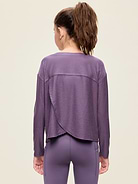 Image 2 de 4, Haut à dos croisé à manches longues NuageSport pour fille