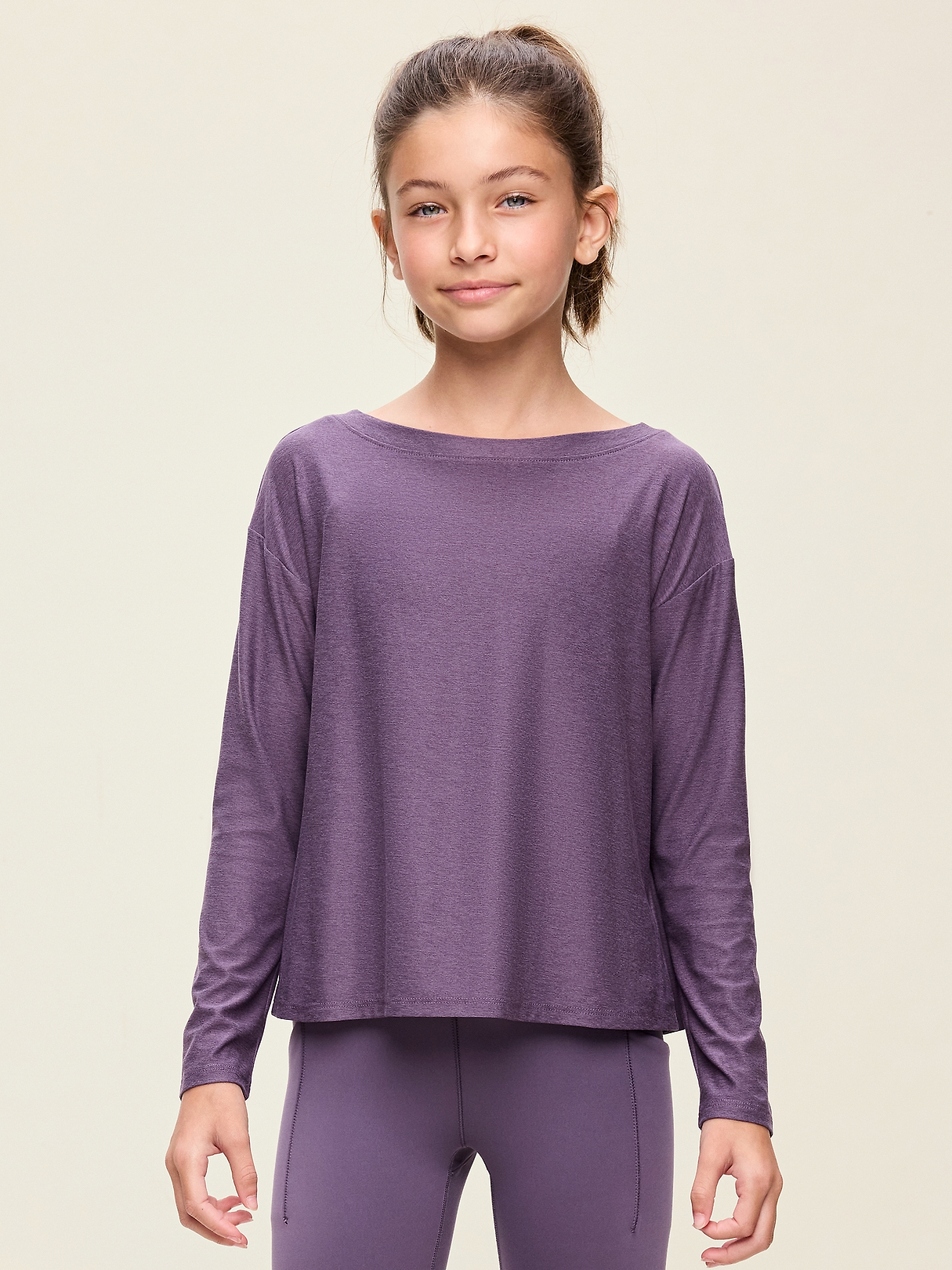 CloudMotion Long-Sleeve Cross-Back Top for Girls | Old Navy