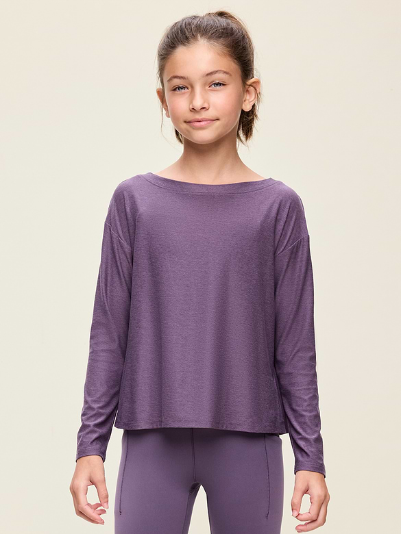 Haut à dos croisé à manches longues NuageSport pour fille