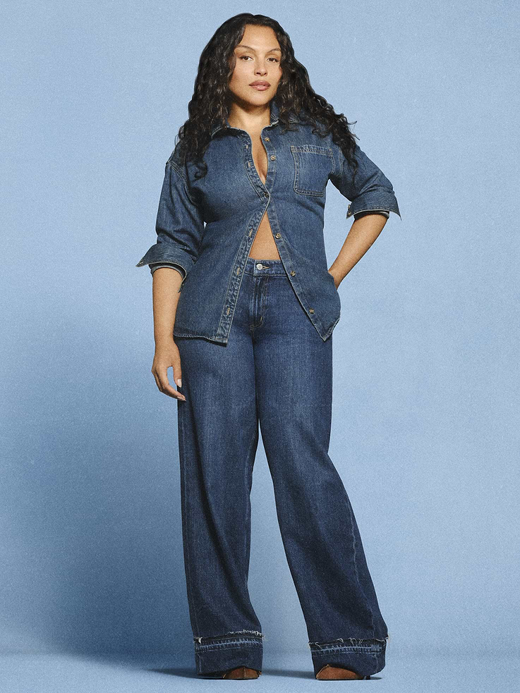 Image number 1 showing, Low-Rise Baggy Wide-Leg Jeans