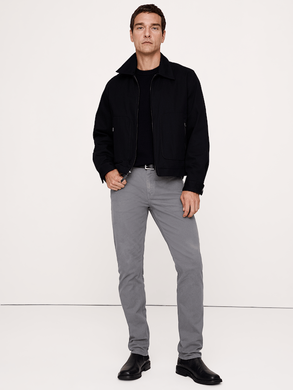Pantalon Voyageur étroit en tissu brossé