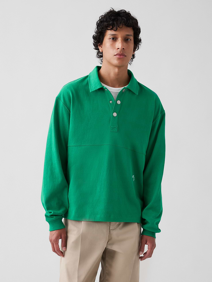 Image number 1 showing, Gap × Malbon Oversized Polo Pullover