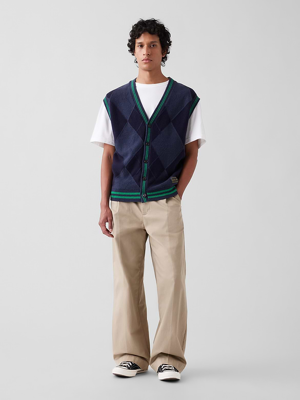 Gap × Malbon Oversized Argyle Sweater Vest