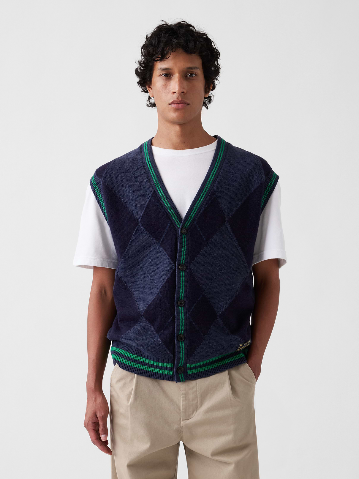Gap × Malbon Oversized Argyle Sweater Vest