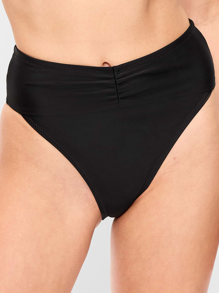 Image number 1 showing, High-Waisted Cinched Bikini Swim Bottoms