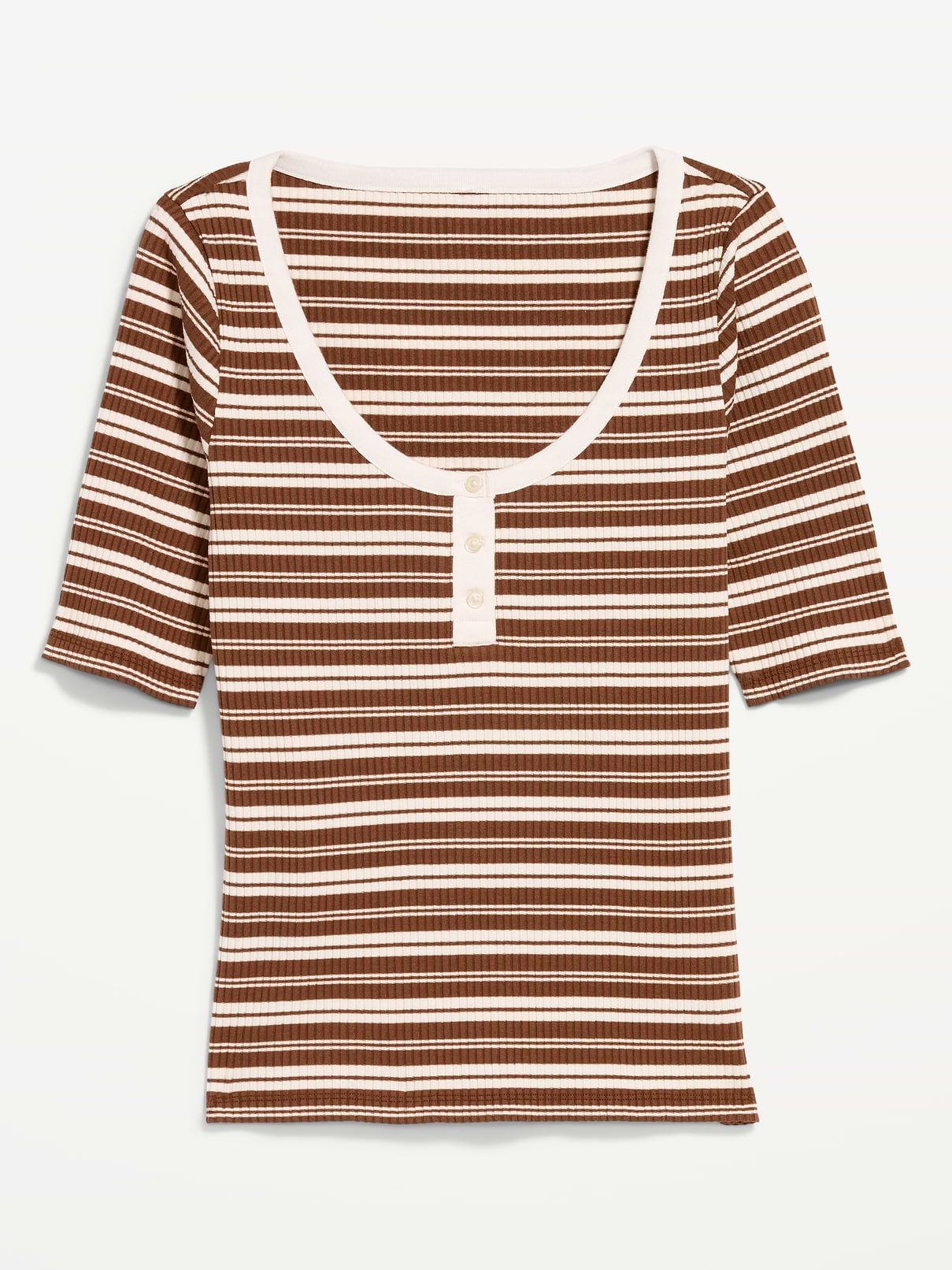 Image number 3 showing, Fitted Scoop-Neck Henley T-Shirt