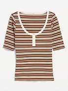 Image number 3 showing, Fitted Scoop-Neck Henley T-Shirt