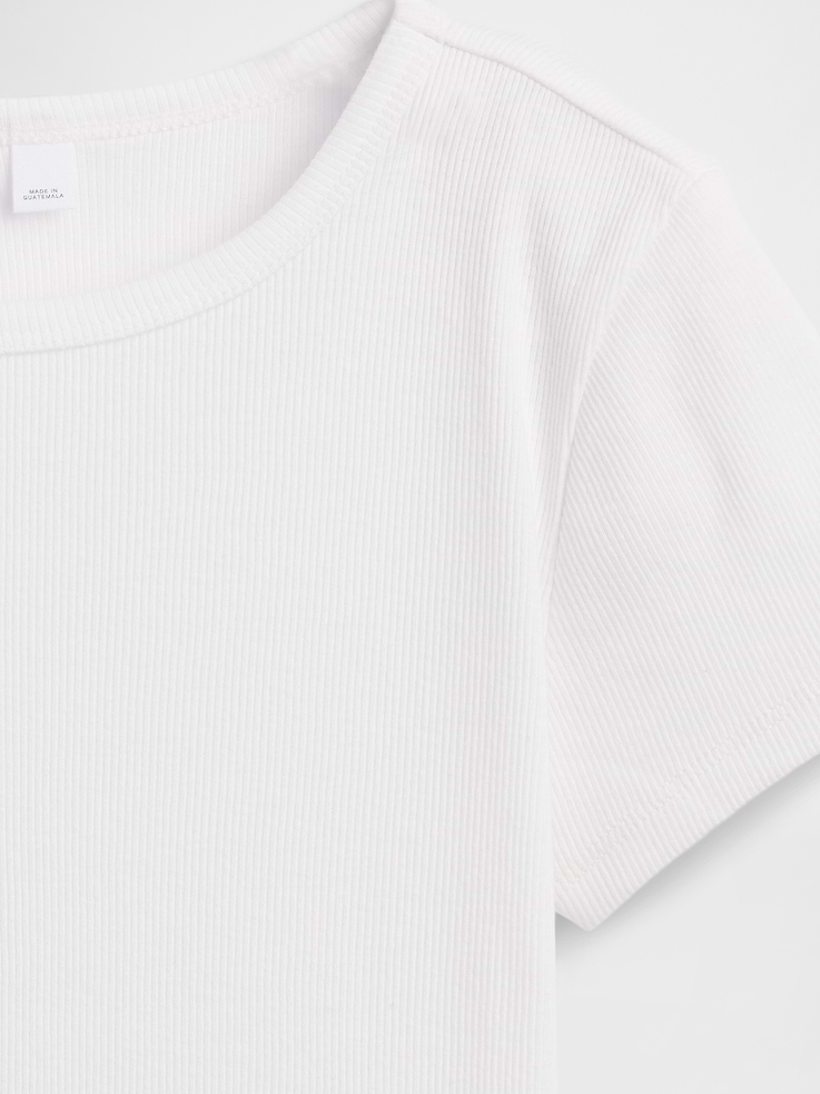 Image 4 of 4, Kids Ribbed Crewneck T-Shirt