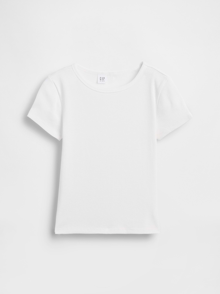 Image 2 of 4, Kids Ribbed Crewneck T-Shirt