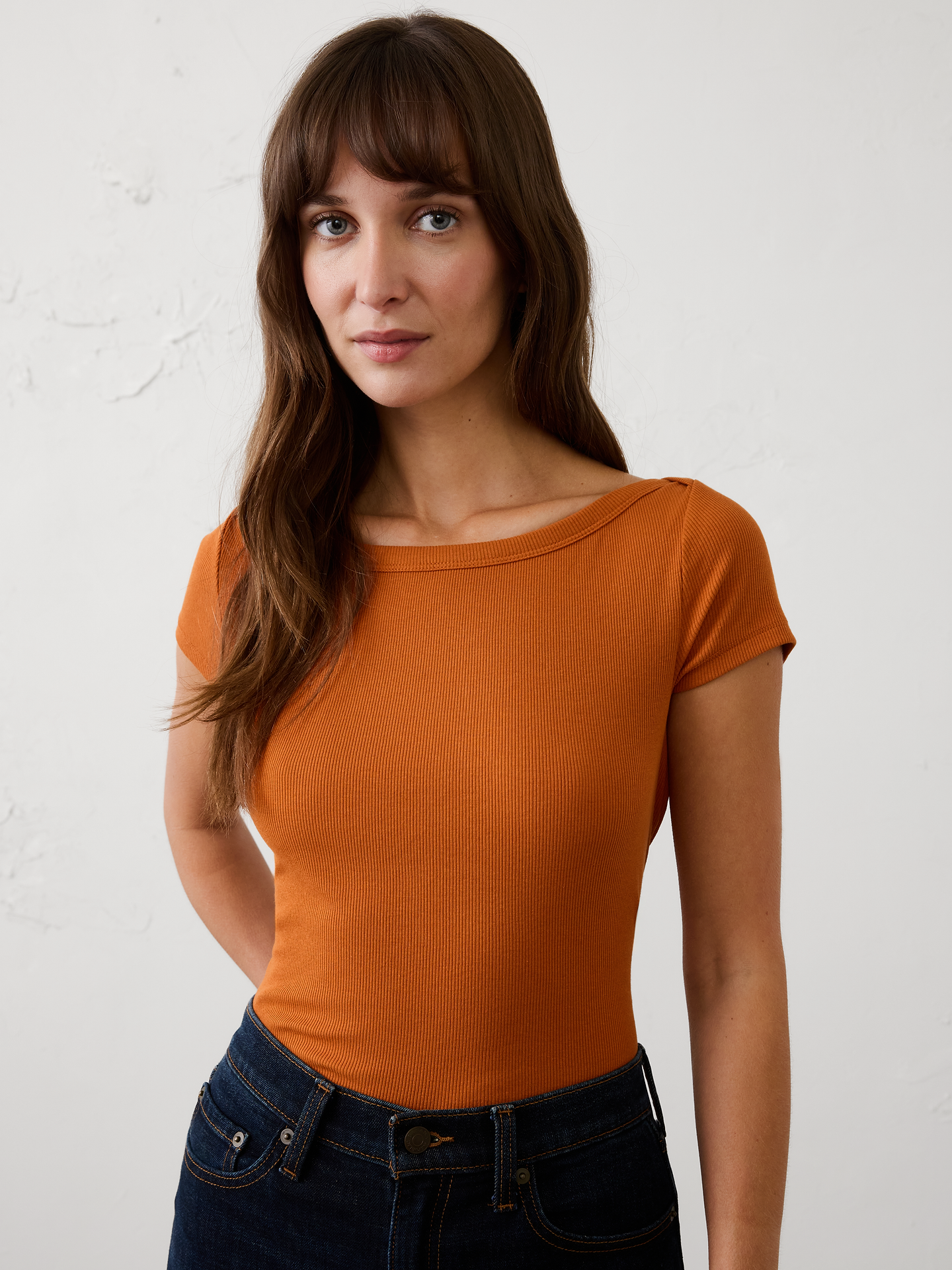 Image number 1 showing, Ribbed Boatneck Top