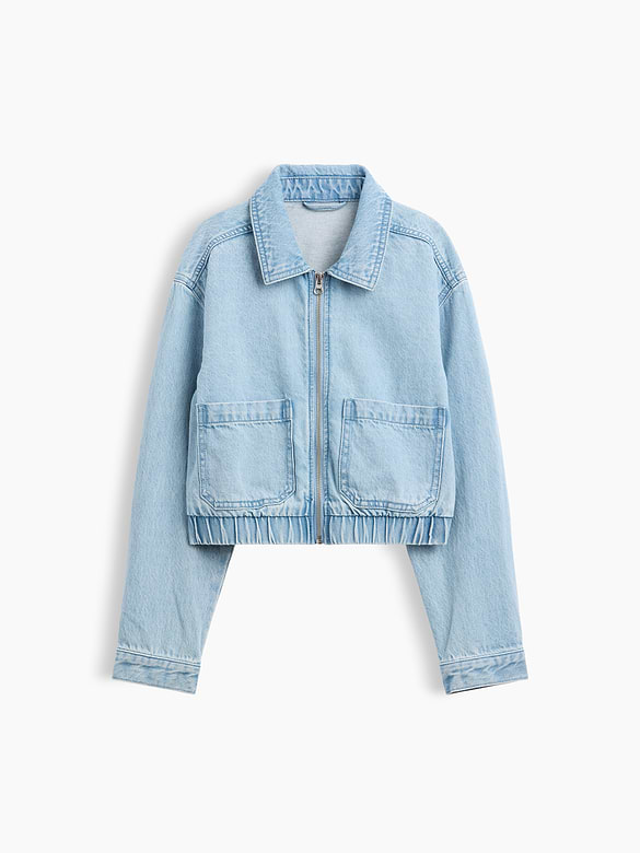 Kids Relaxed Denim Bomber Jacket