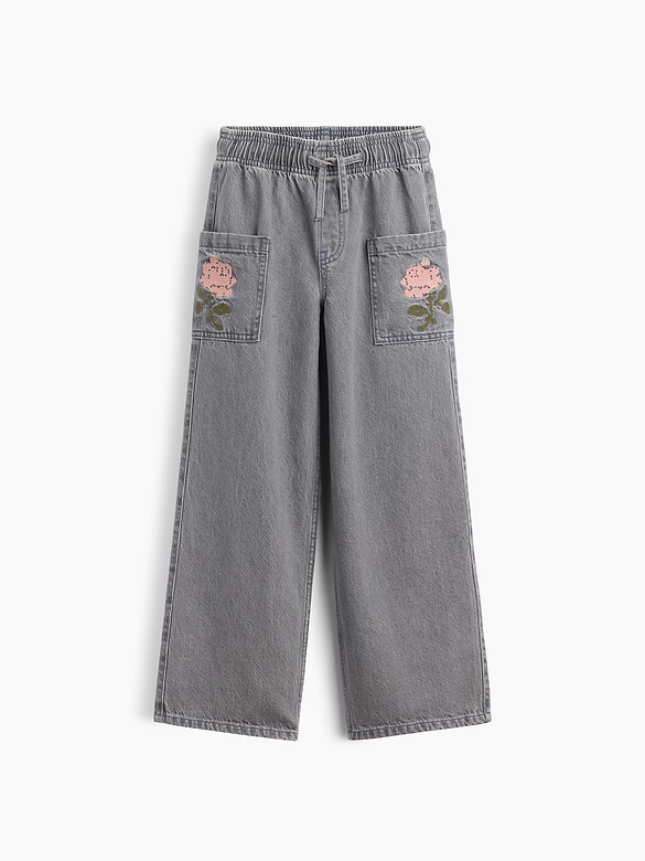 Kids Pull-On Wide Leg Jeans