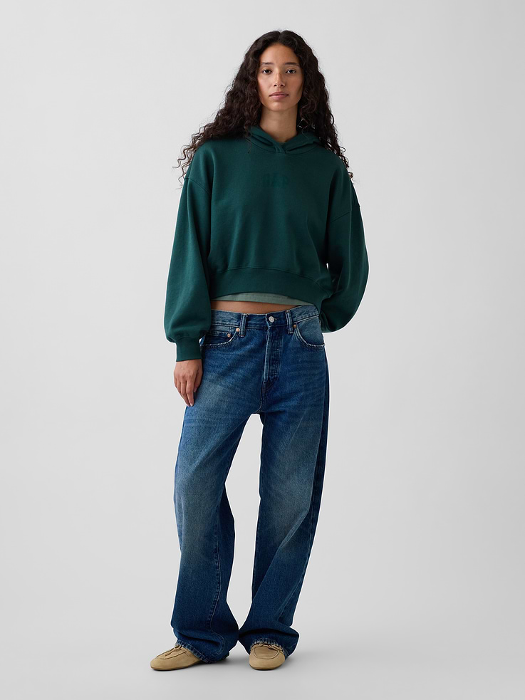Image number 2 showing, VintageSoft Crop Logo Hoodie
