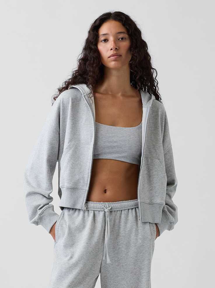 Image number 5 showing, VintageSoft Terry Oversized Wedge Zip Hoodie