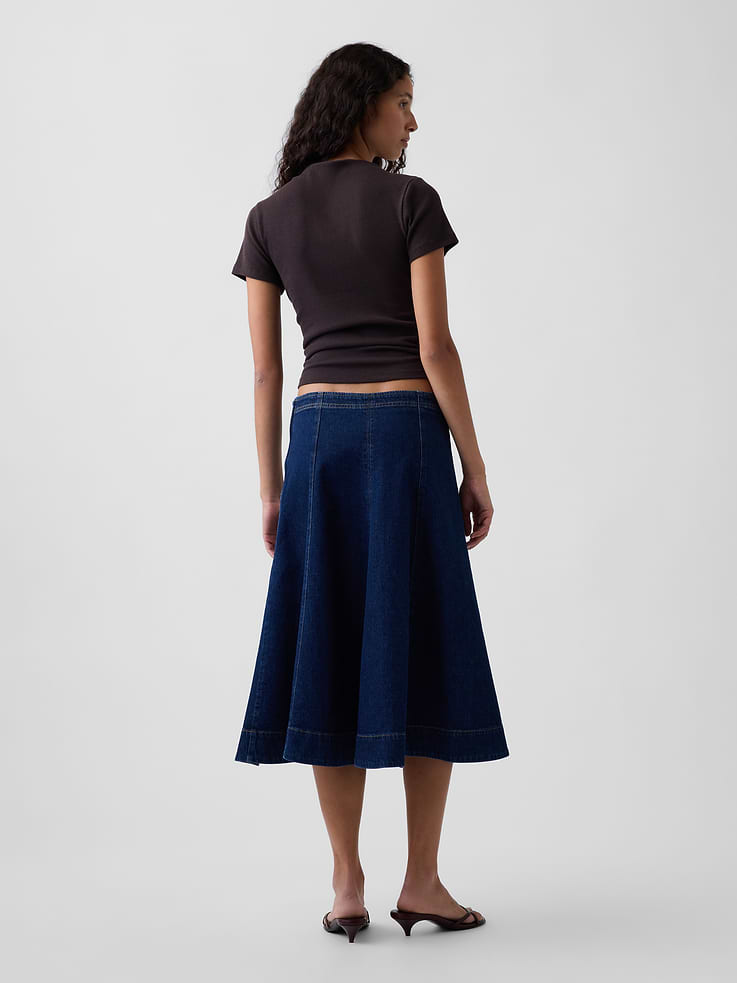 Image number 2 showing, Denim Tulip Midi Skirt