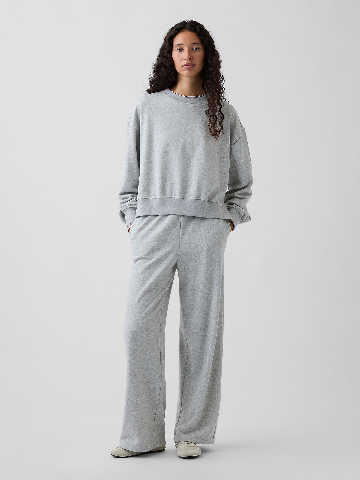 VintageSoft Terry Oversized Wedge Side-Slit Sweatshirt | Gap