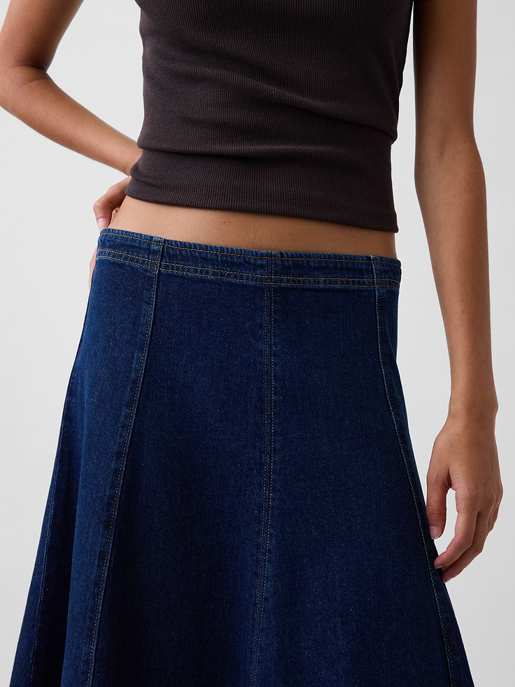 Image number 4 showing, Denim Tulip Midi Skirt