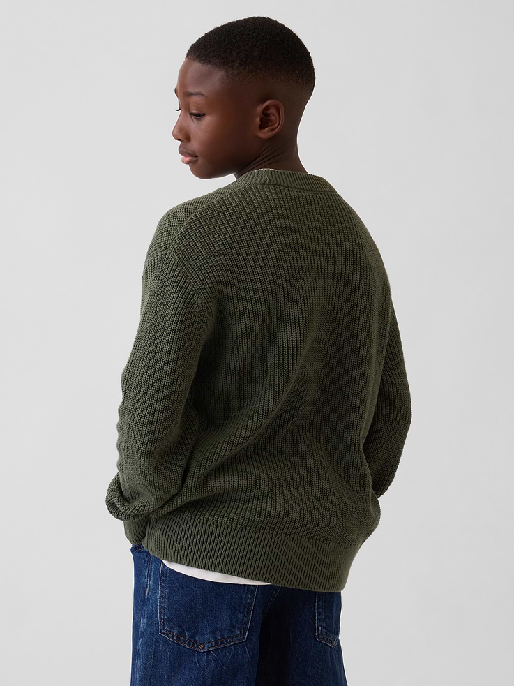 Image number 3 showing, 100% Cotton Relaxed Shaker Sweater