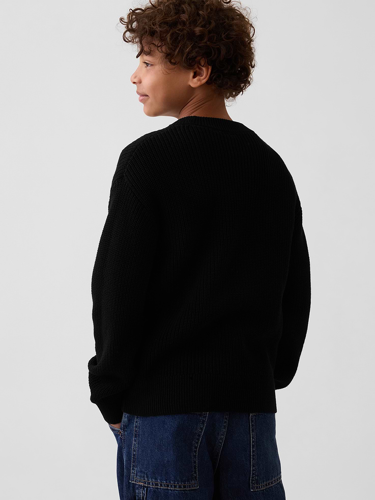 Image number 3 showing, 100% Cotton Relaxed Shaker Sweater