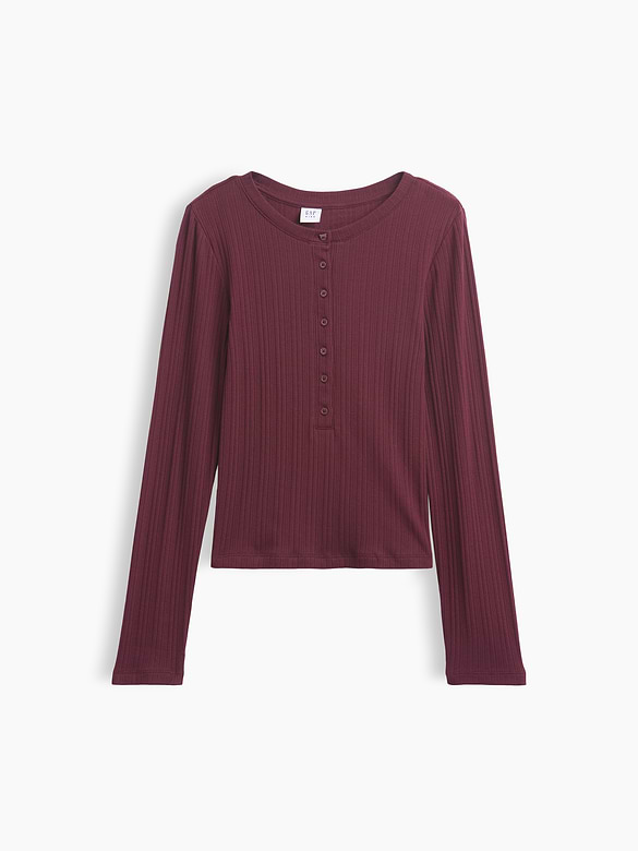 Kids Variegated Rib Henley T-Shirt