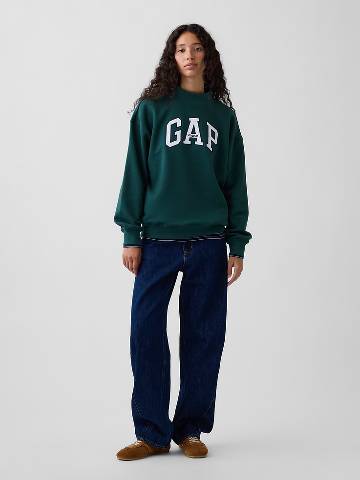 Image number 2 showing, VintageSoft Oversized Mockneck Logo Sweatshirt