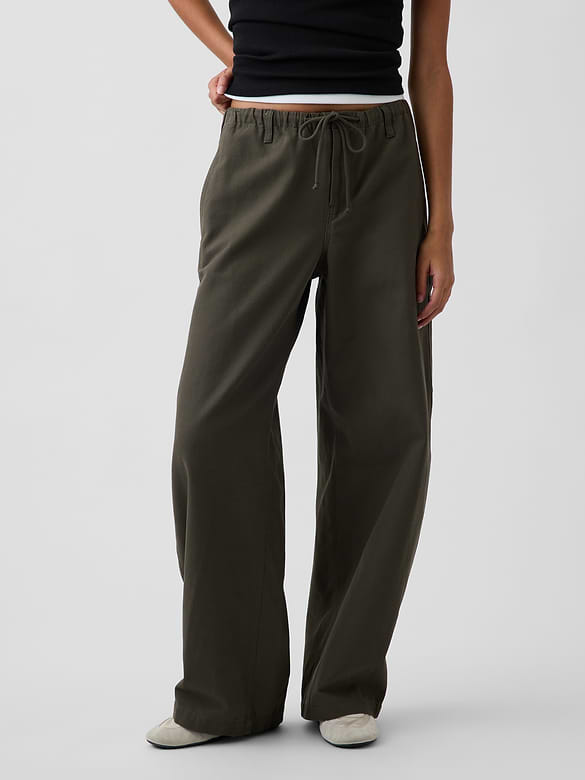 Canvas Easy Baggy Barrel Cargo Pants