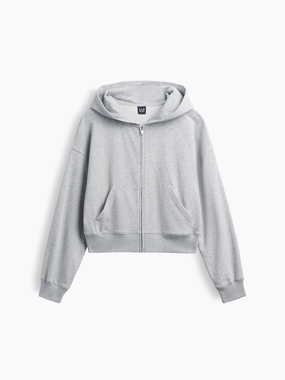 VintageSoft Terry Oversized Wedge Zip Hoodie