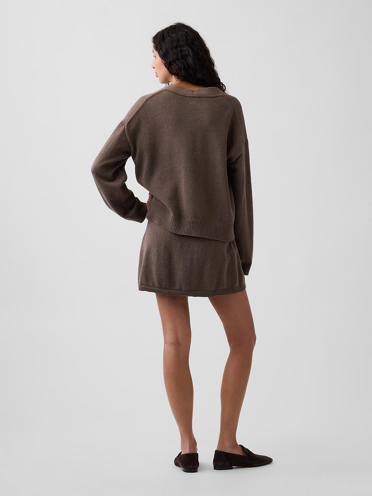 Image number 2 showing, 100% Cotton Mini Sweater Skort