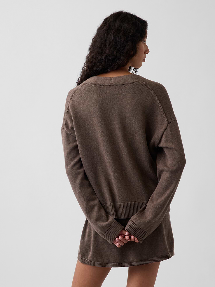 Image number 3 showing, 100% Cotton Oversized Cardigan Sweater