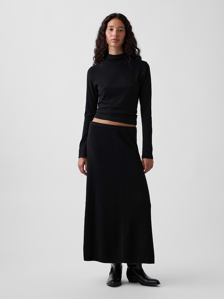 Image number 1 showing, CashSoft Rib Maxi Sweater Skirt