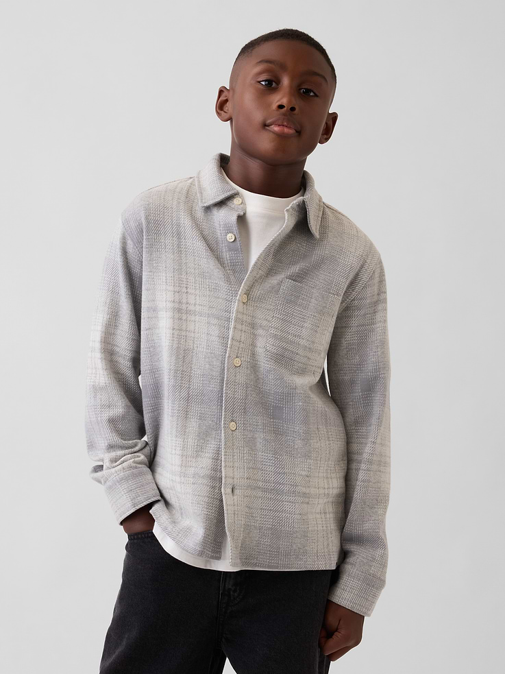 L'image numéro 1 présente Chemise à carreaux en jersey pour Enfant