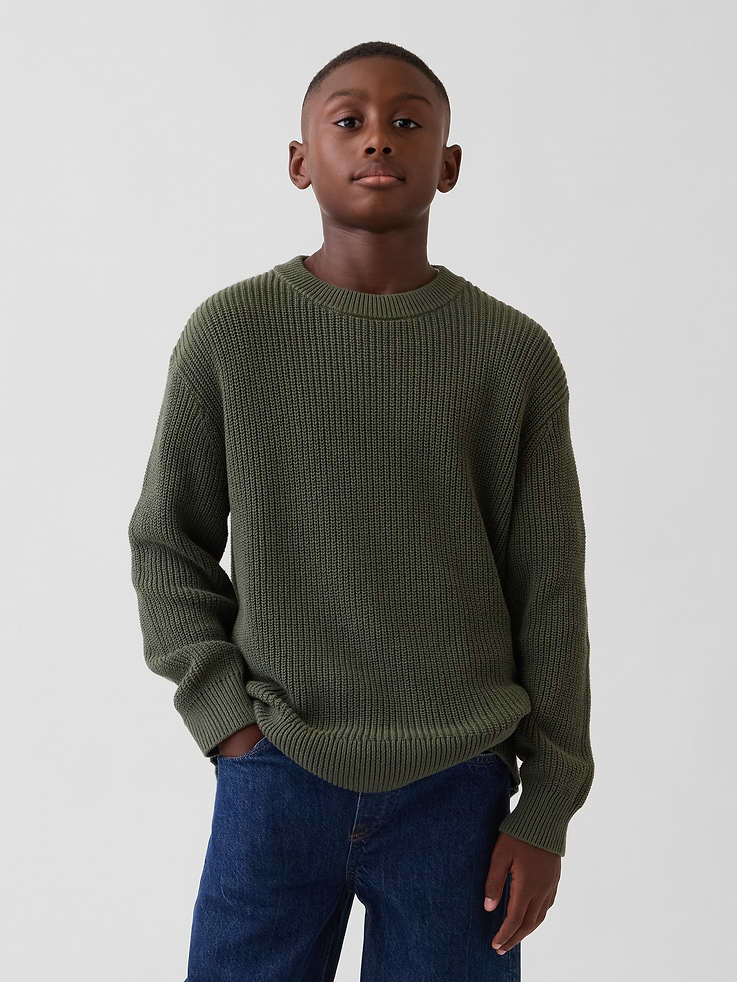 Image number 1 showing, 100% Cotton Relaxed Shaker Sweater