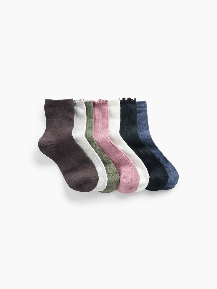 Image number 1 showing, Kids Ruffle Crew Socks (7-Pack)