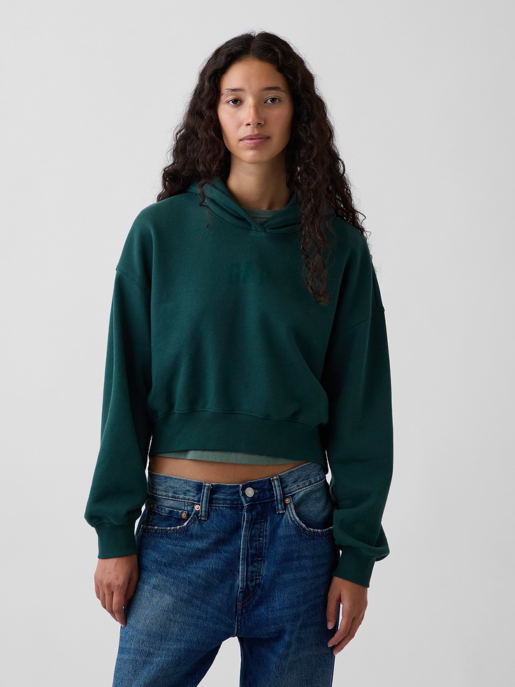 Image number 1 showing, VintageSoft Crop Logo Hoodie