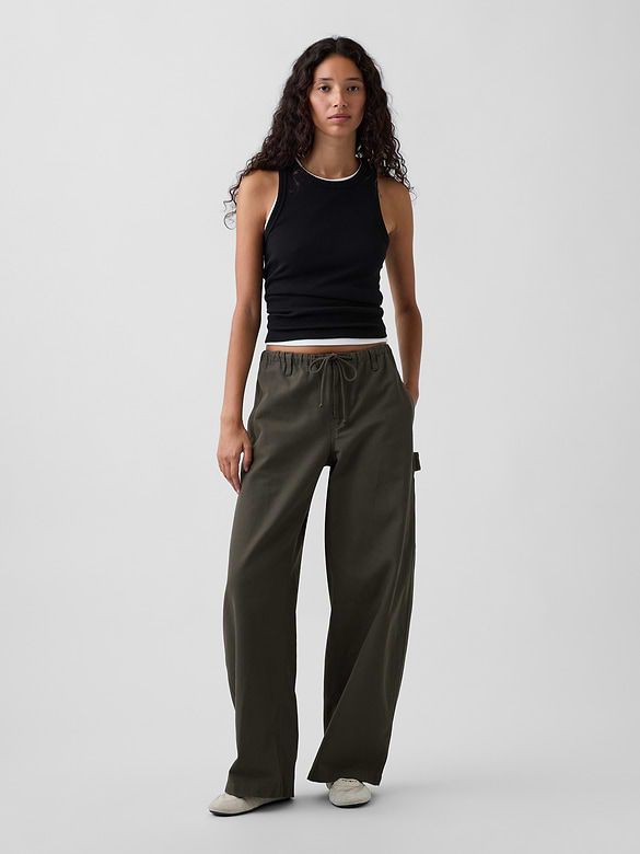 Canvas Easy Baggy Barrel Cargo Pants