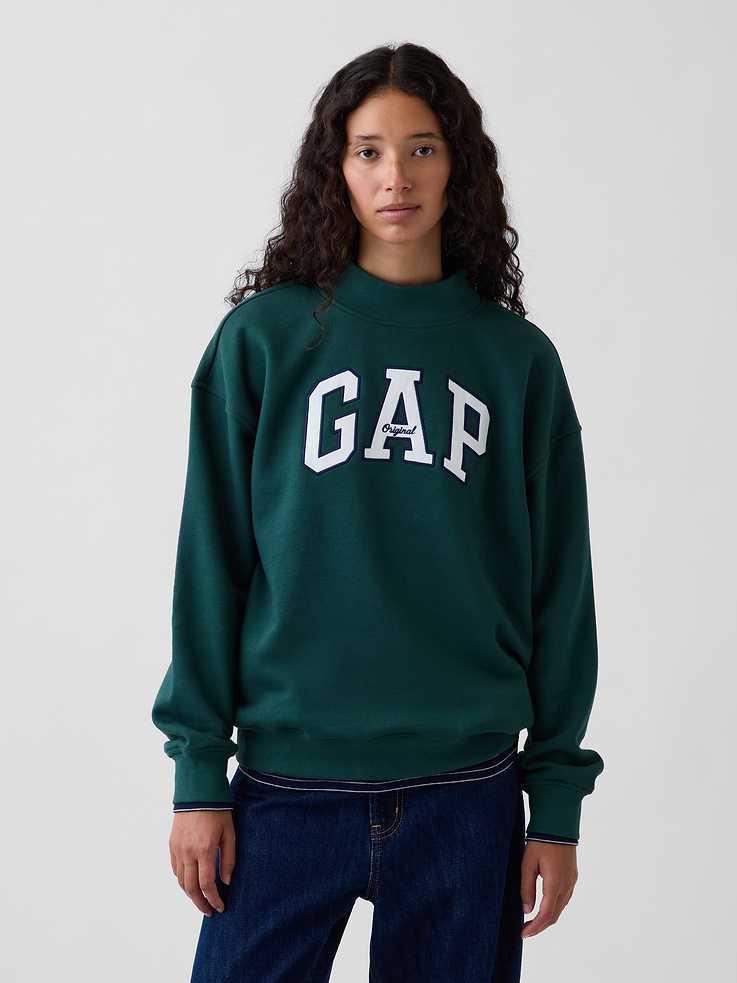Image number 1 showing, VintageSoft Oversized Mockneck Logo Sweatshirt
