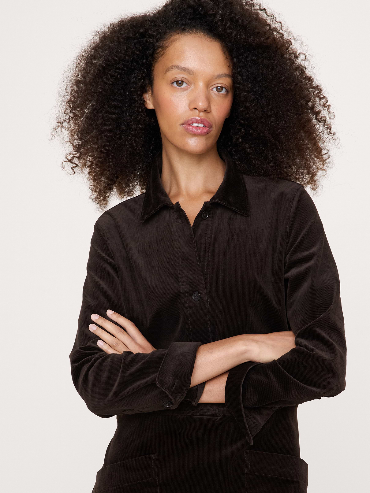 Image 7 of 7, Corduroy Pocket Shirt Dress
