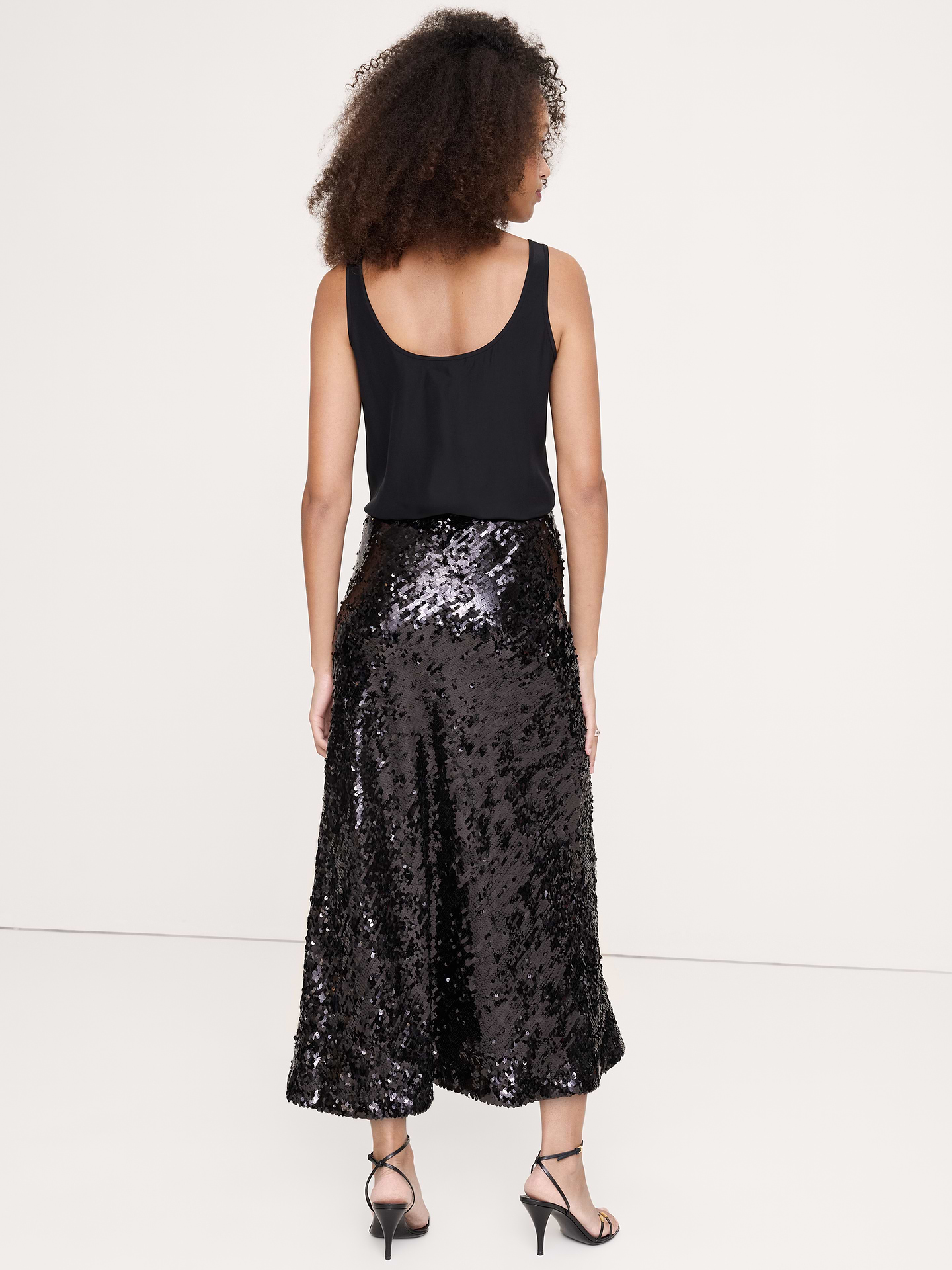 Image 2 of 3, Bias-Cut Sequin Maxi Skirt