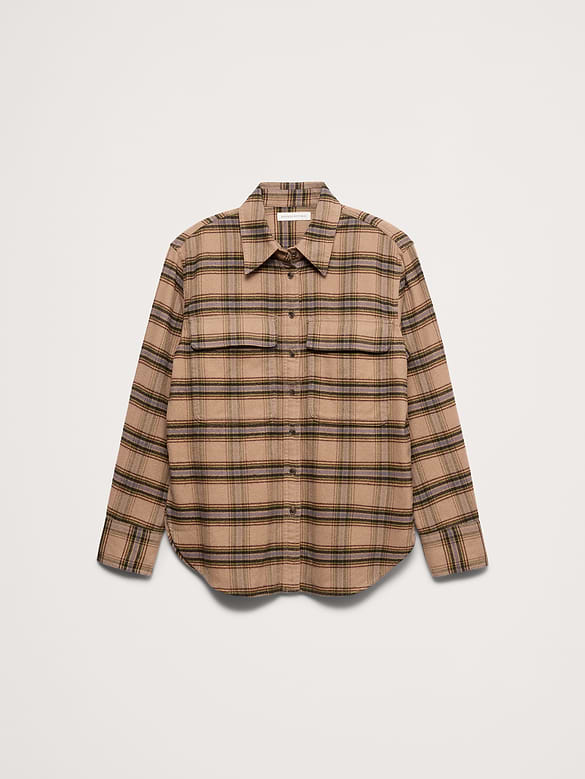 Oversized Cotton Twill Utility Pocket Shirt