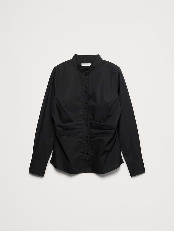 Haut à taille plissée en coton